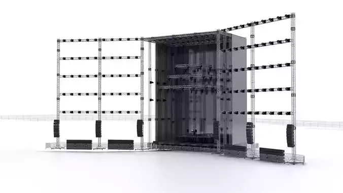 Concert Stage and Crowd - Full scene Venue