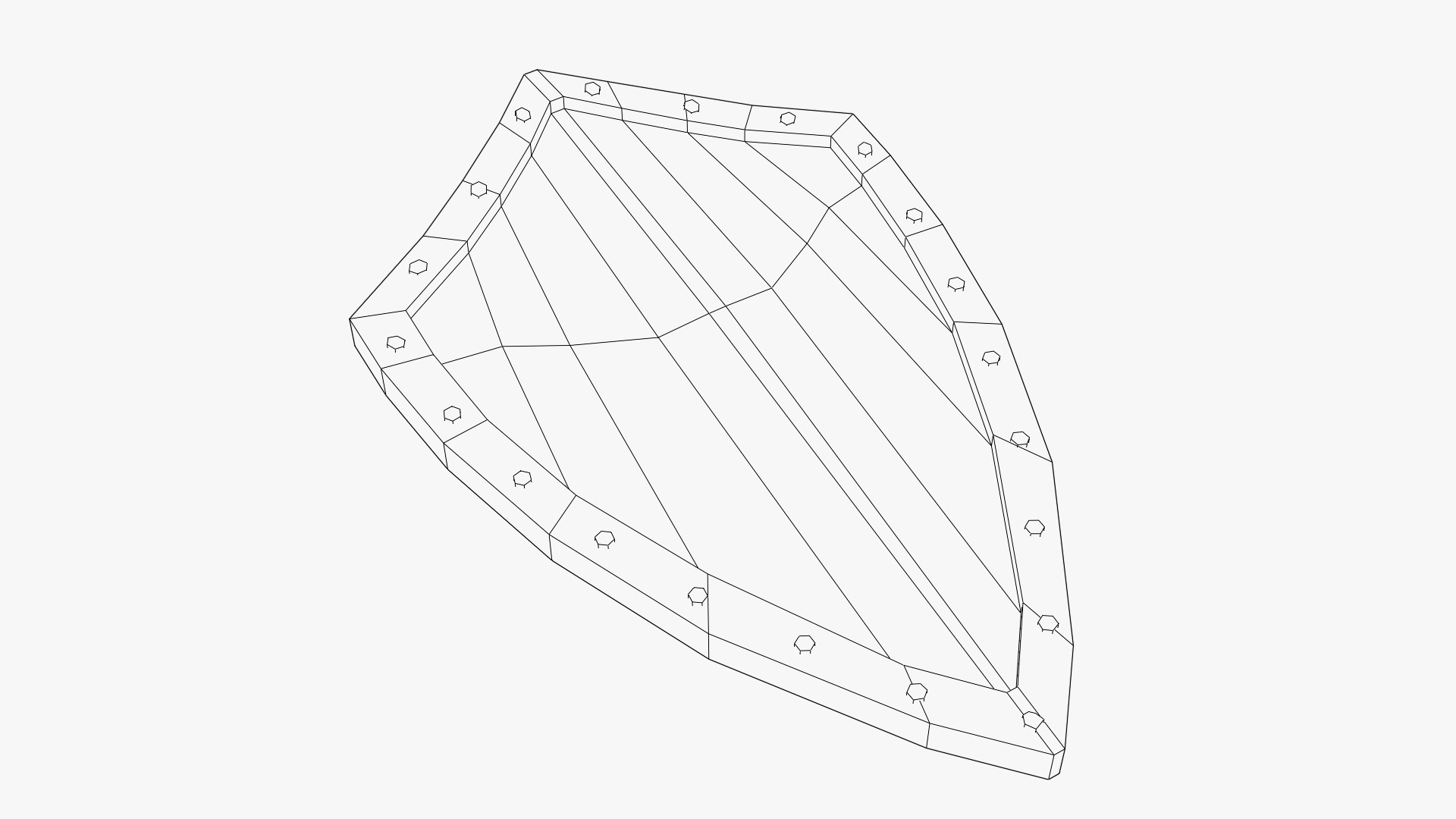 Medieval Iron Shield  Low-poly 3D model_3