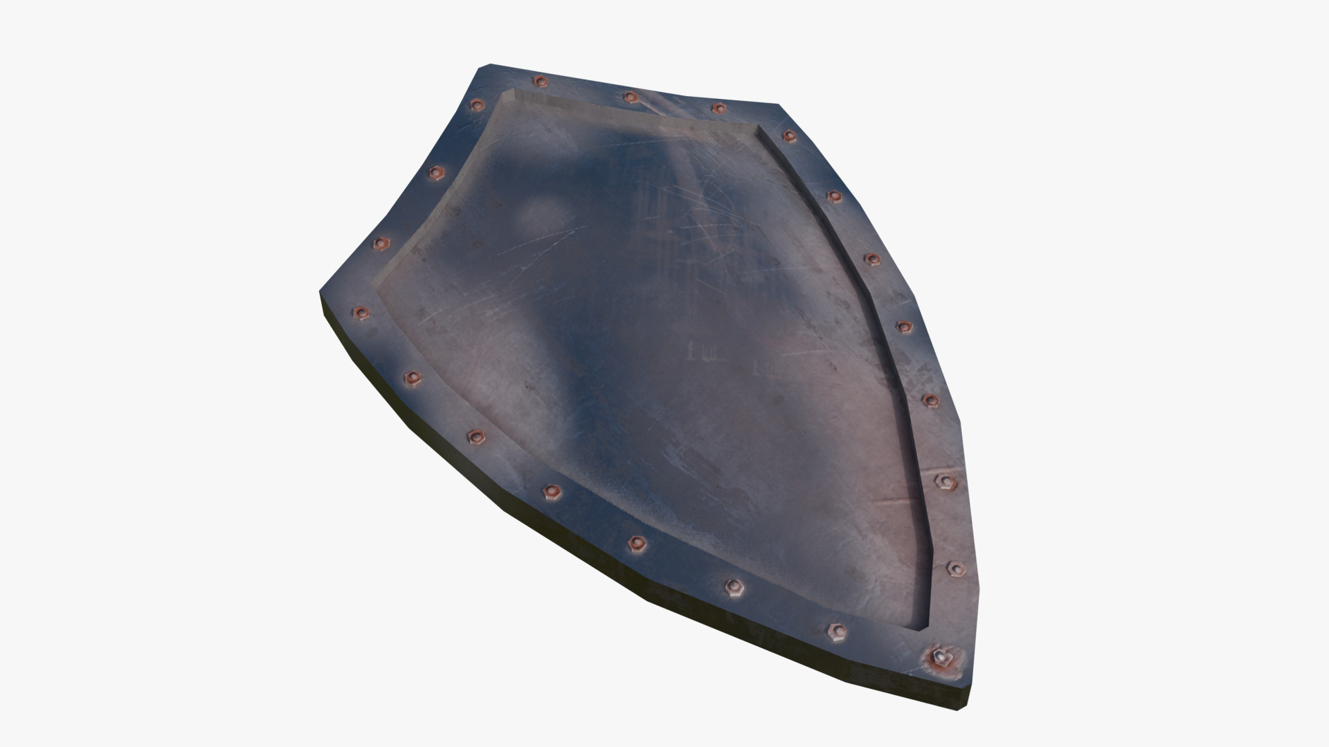 Medieval Iron Shield  Low-poly 3D model_2