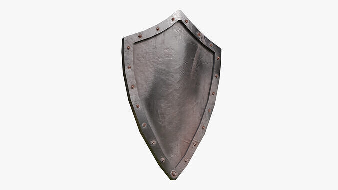 Medieval Iron Shield  Low-poly 3D model