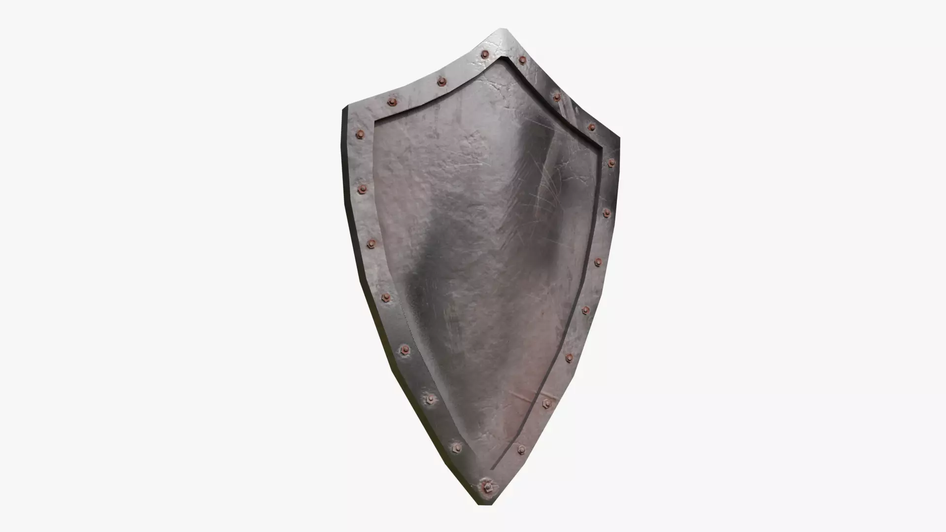 Medieval Iron Shield  Low-poly 3D model_0