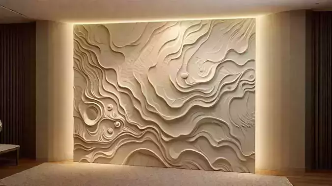 modern panel wall decor set relief stl mural CNC 162