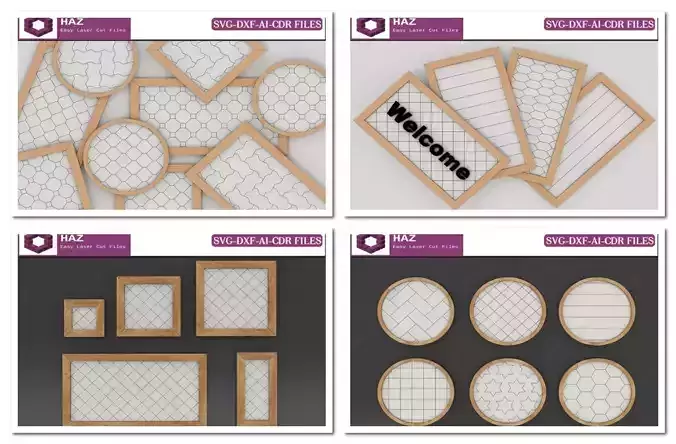Laser Cut Frame  Pattern 130 3D print model