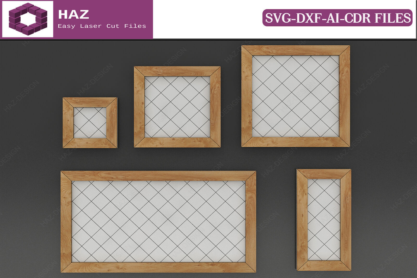 Laser Cut Frame Pattern 130 3D print model_3