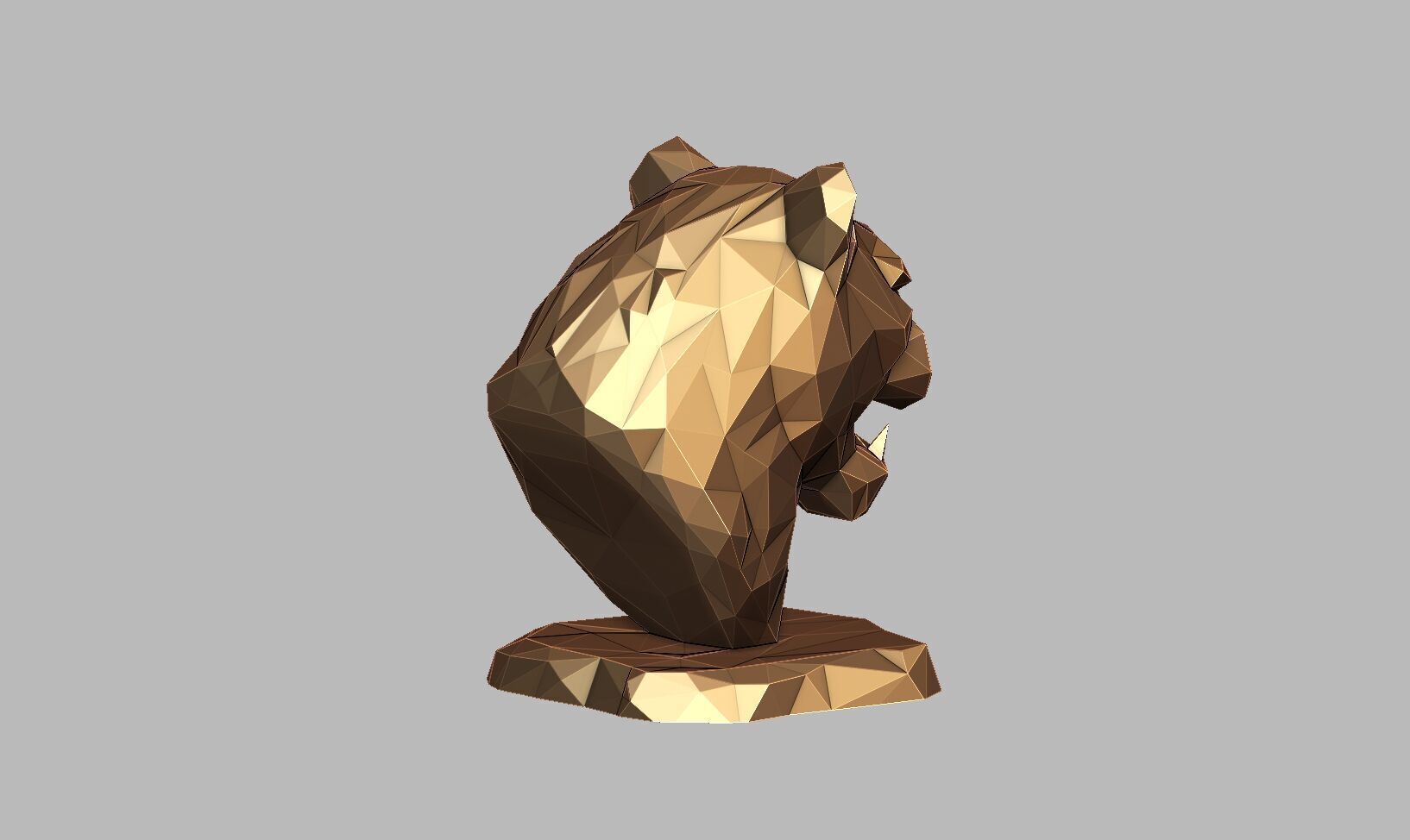 Lion low-poly head Headphone Stand  Cyborg Headset Stand 3D print model_7