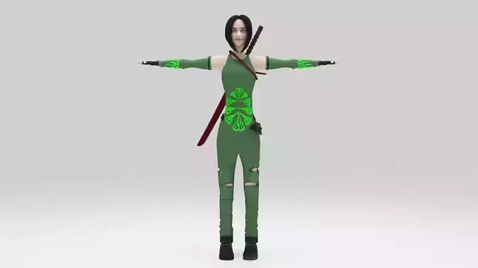 Character Karas rigged lowpolys 