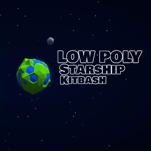 Lowpoly Starship Kitbash v1 Free 3D model