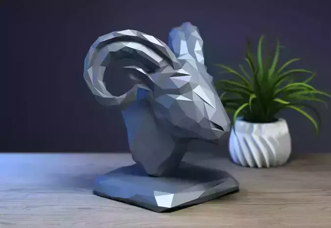 Ram head bust Goat head bust Animal head Animal bust