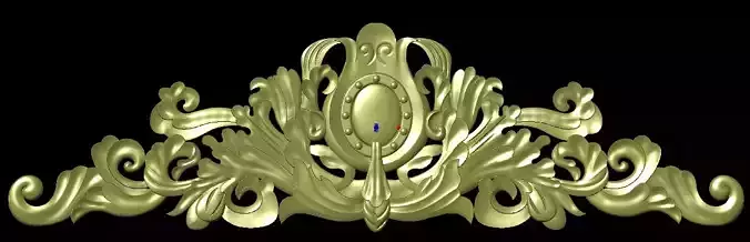 Central decor ornament for furniture 3D model Western flower 