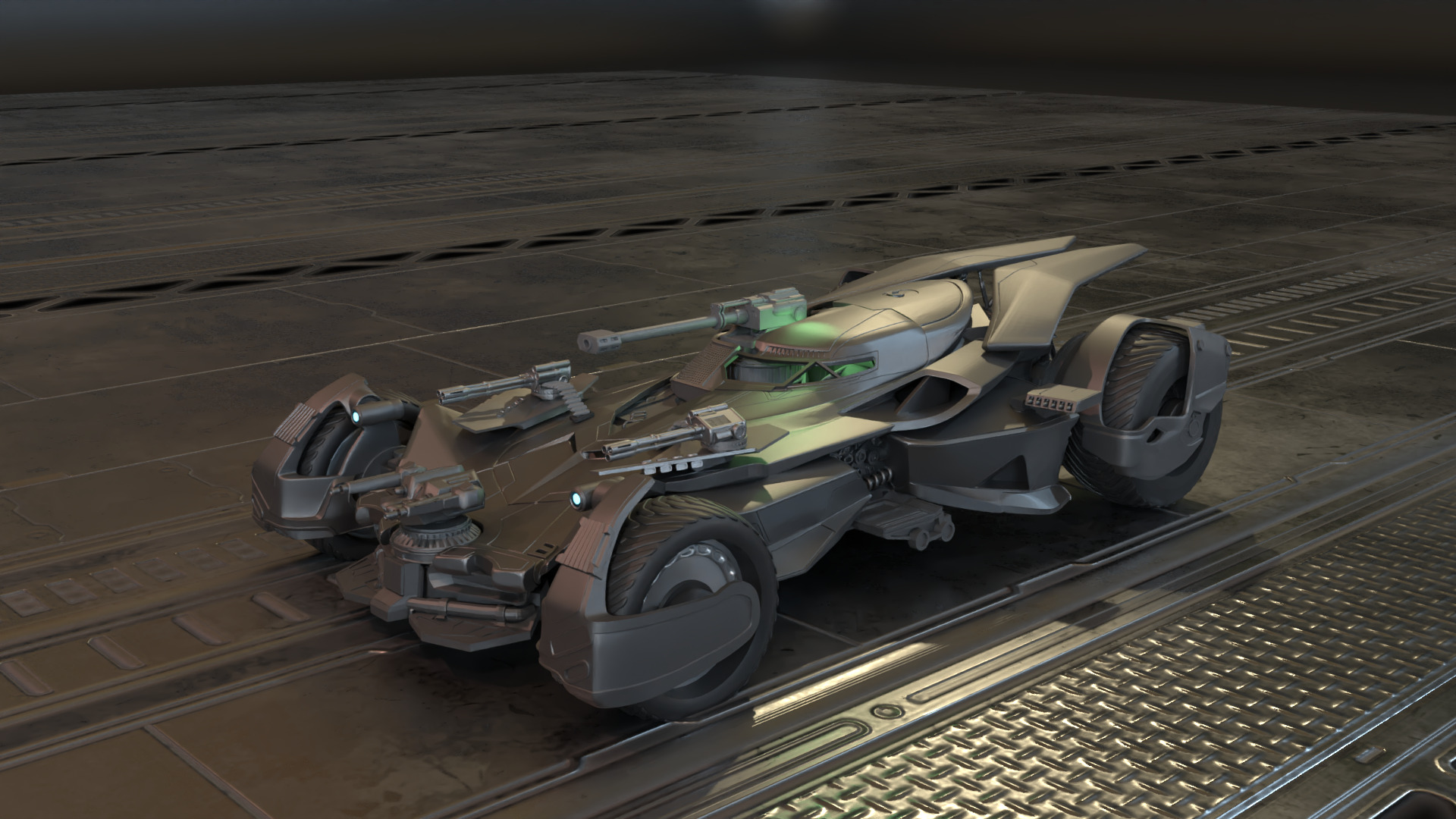 justice league batmobile 3D print model_2