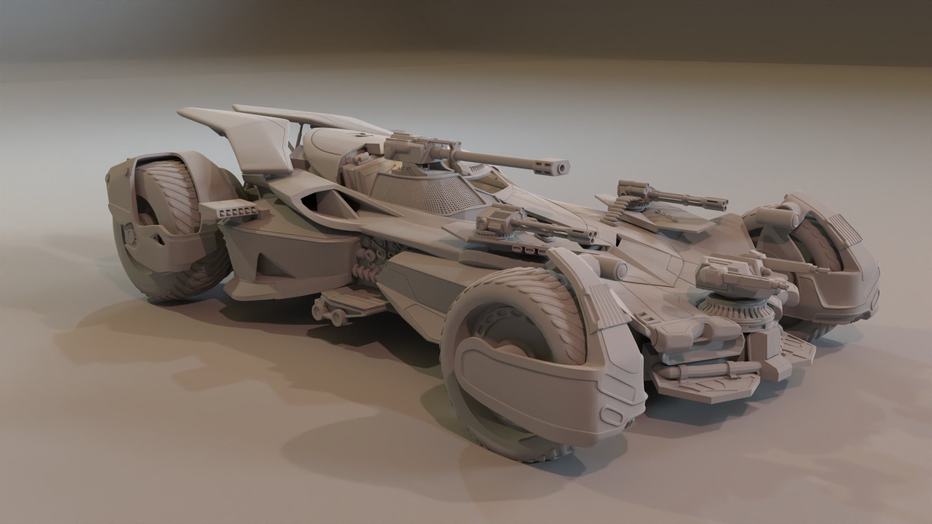 justice league batmobile 3D print model_5
