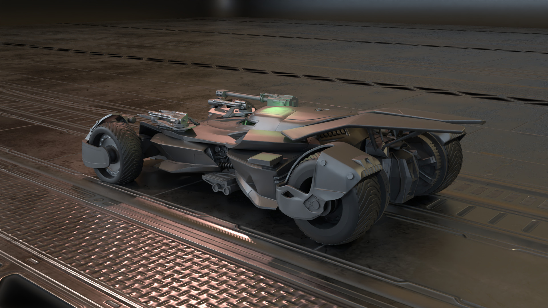 justice league batmobile 3D print model_4