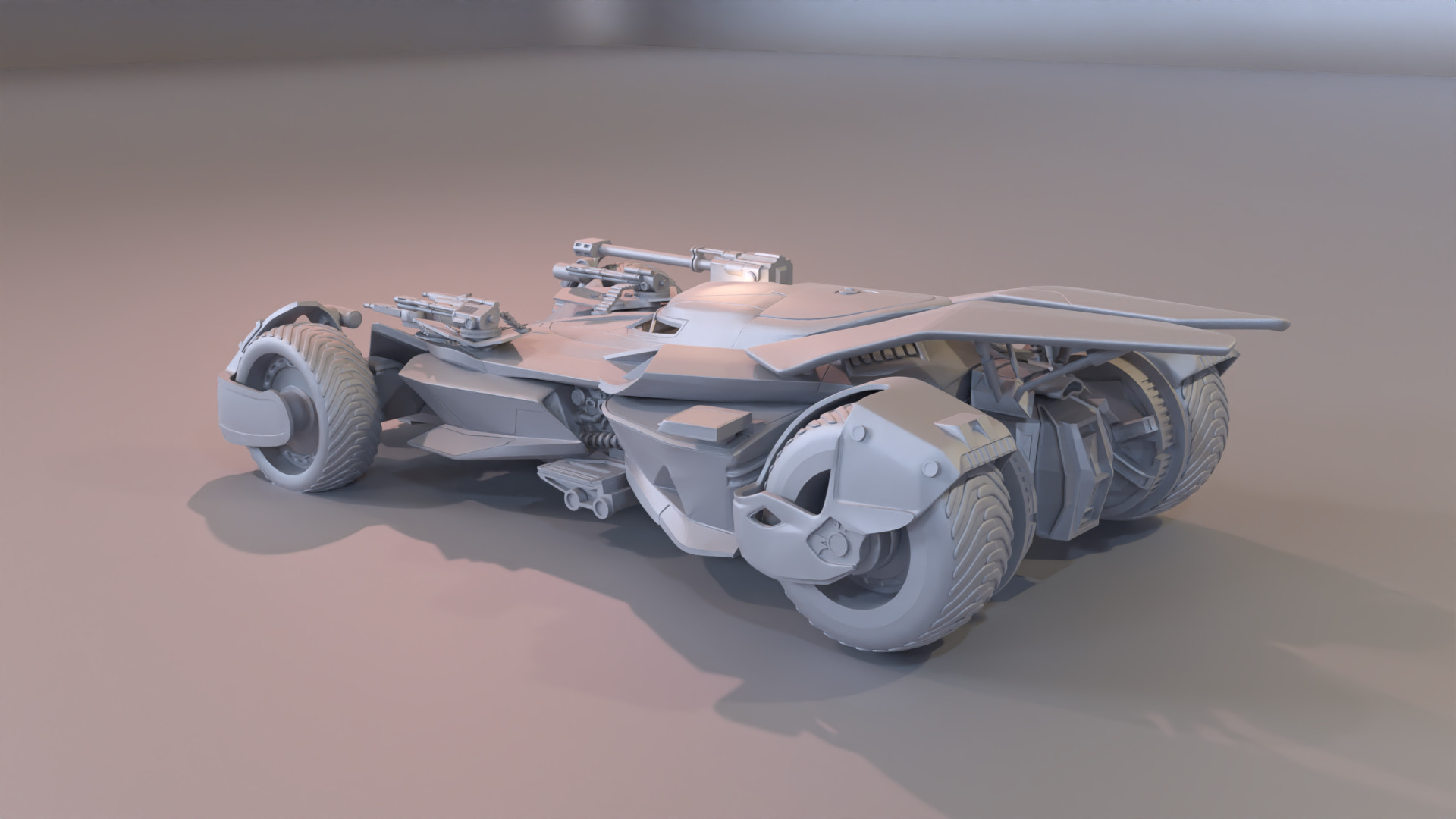 justice league batmobile 3D print model_7