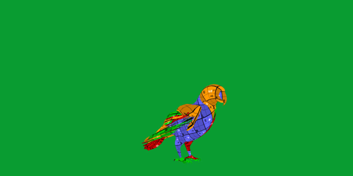 Golden Parrot Conure Low-poly 3D model_26