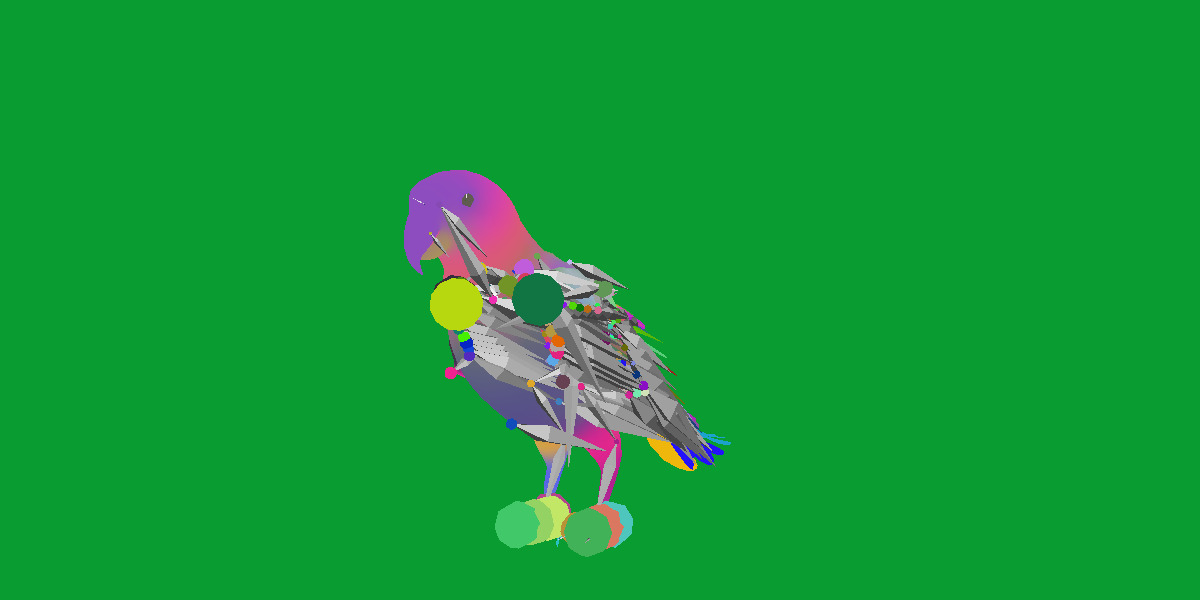 Golden Parrot Conure Low-poly 3D model_7