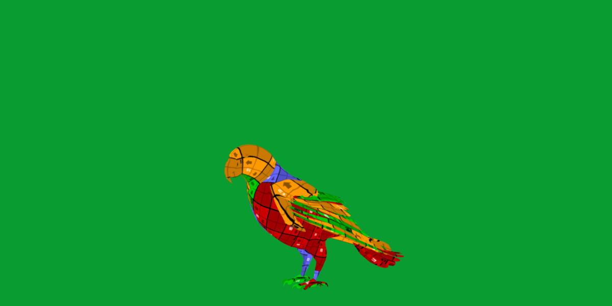 Golden Parrot Conure Low-poly 3D model_27