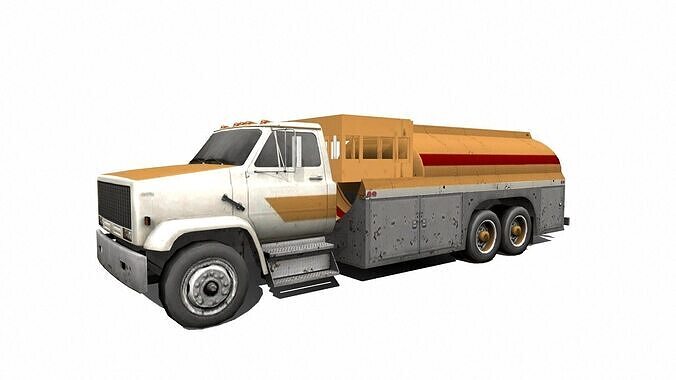 Fuel Truck Low-poly Free low-poly 3D model