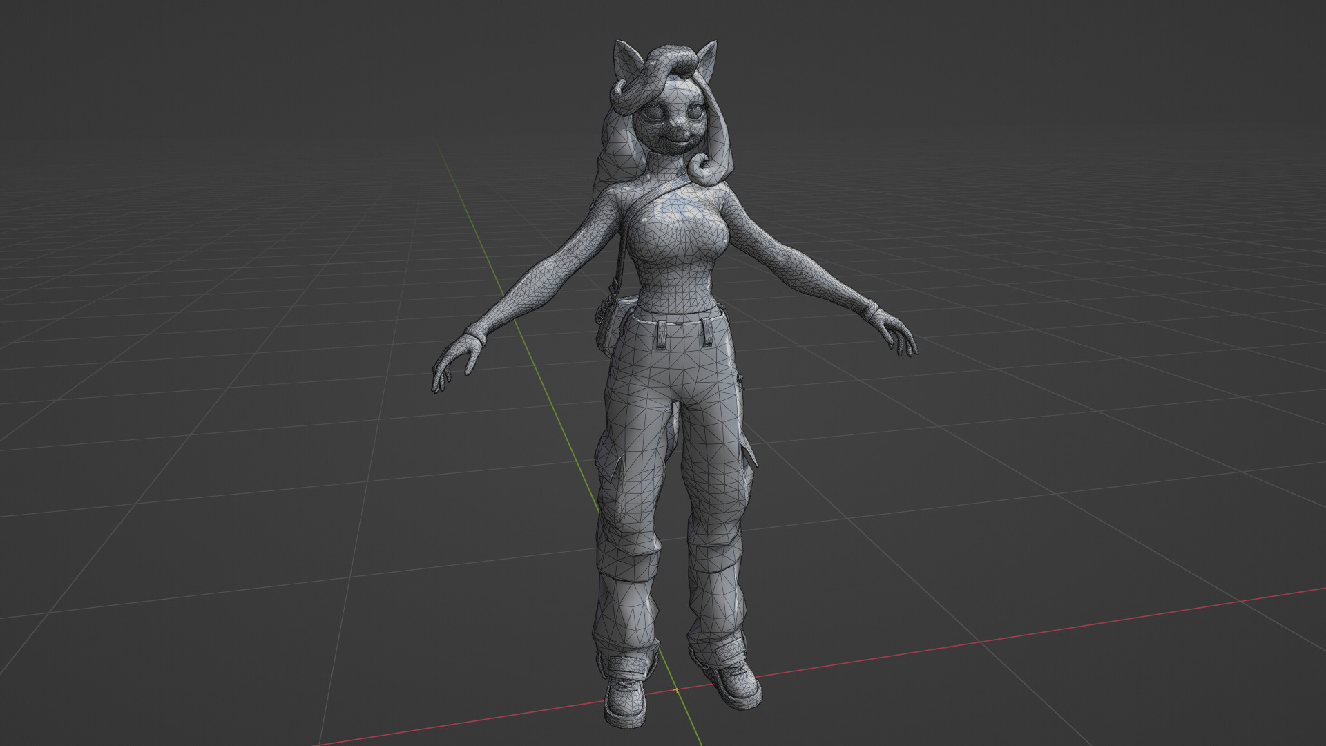 Fox girl Low-poly 3D model_27