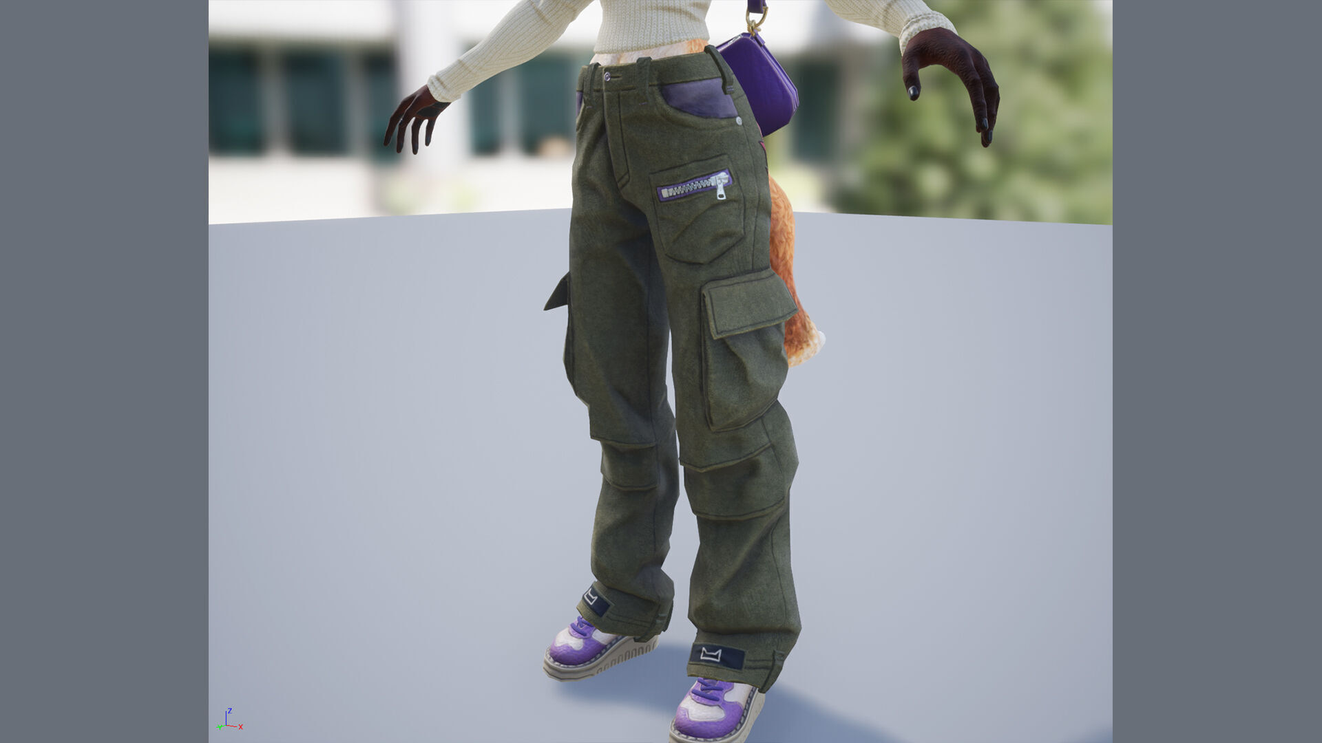 Fox girl Low-poly 3D model_9