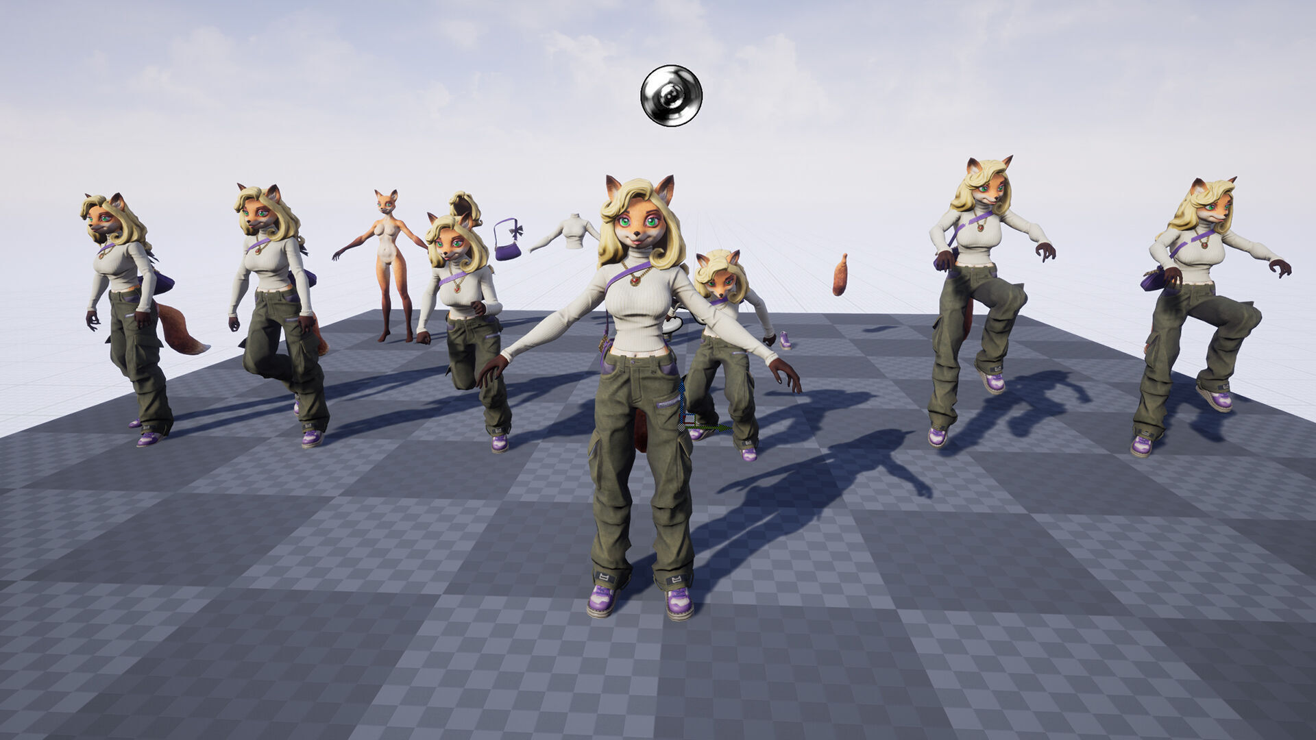 Fox girl Low-poly 3D model_4