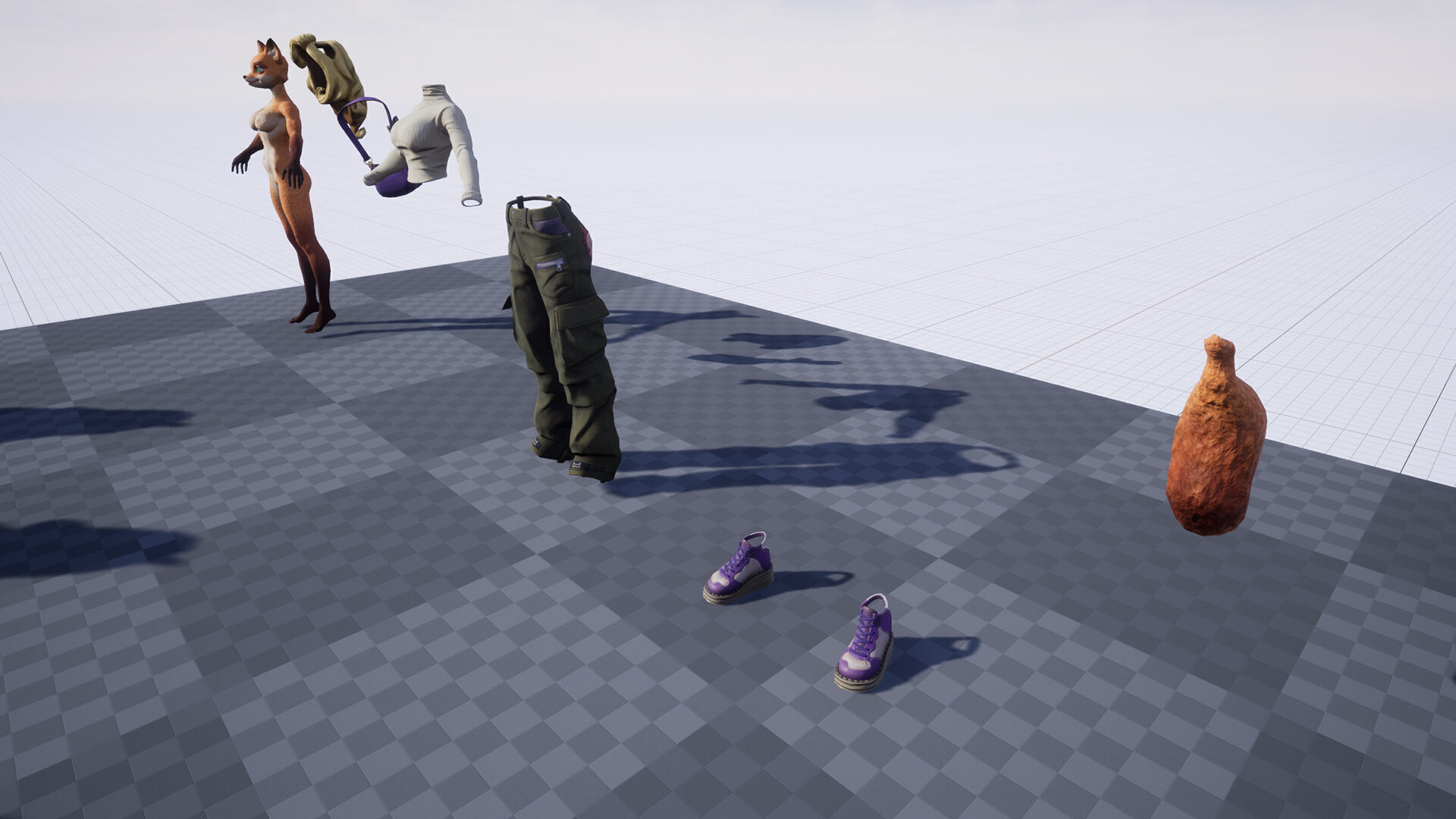 Fox girl Low-poly 3D model_8