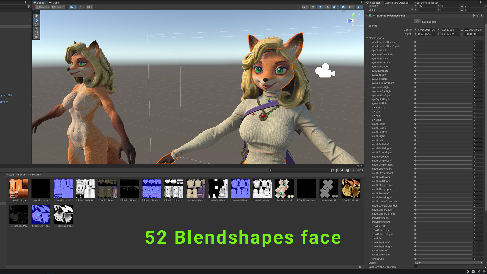 Fox girl Low-poly 3D model_23