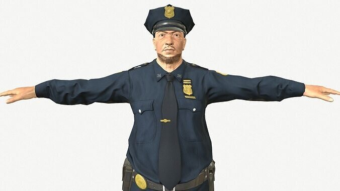 Male Police Character Low-poly PBR Low-poly 3D model