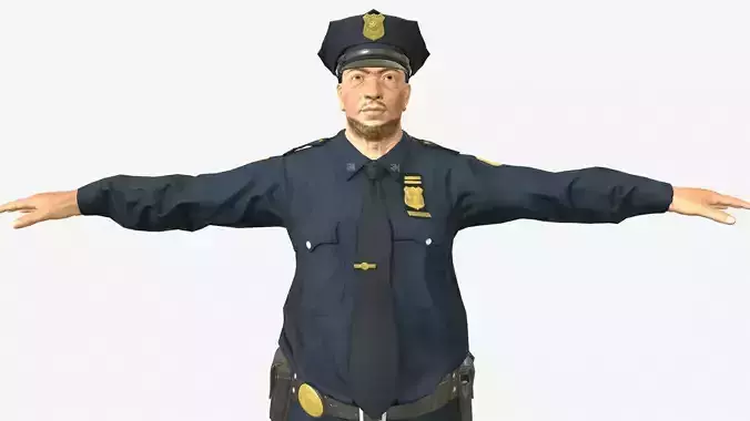 Male Police Character Low-poly PBR