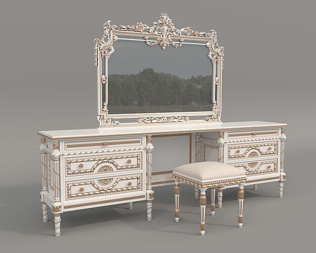 Classic European style Dressing Table 31 3D model