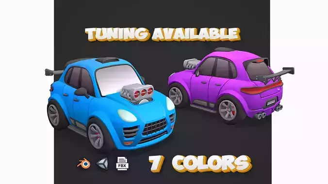 Stylized car Low-poly 3D model