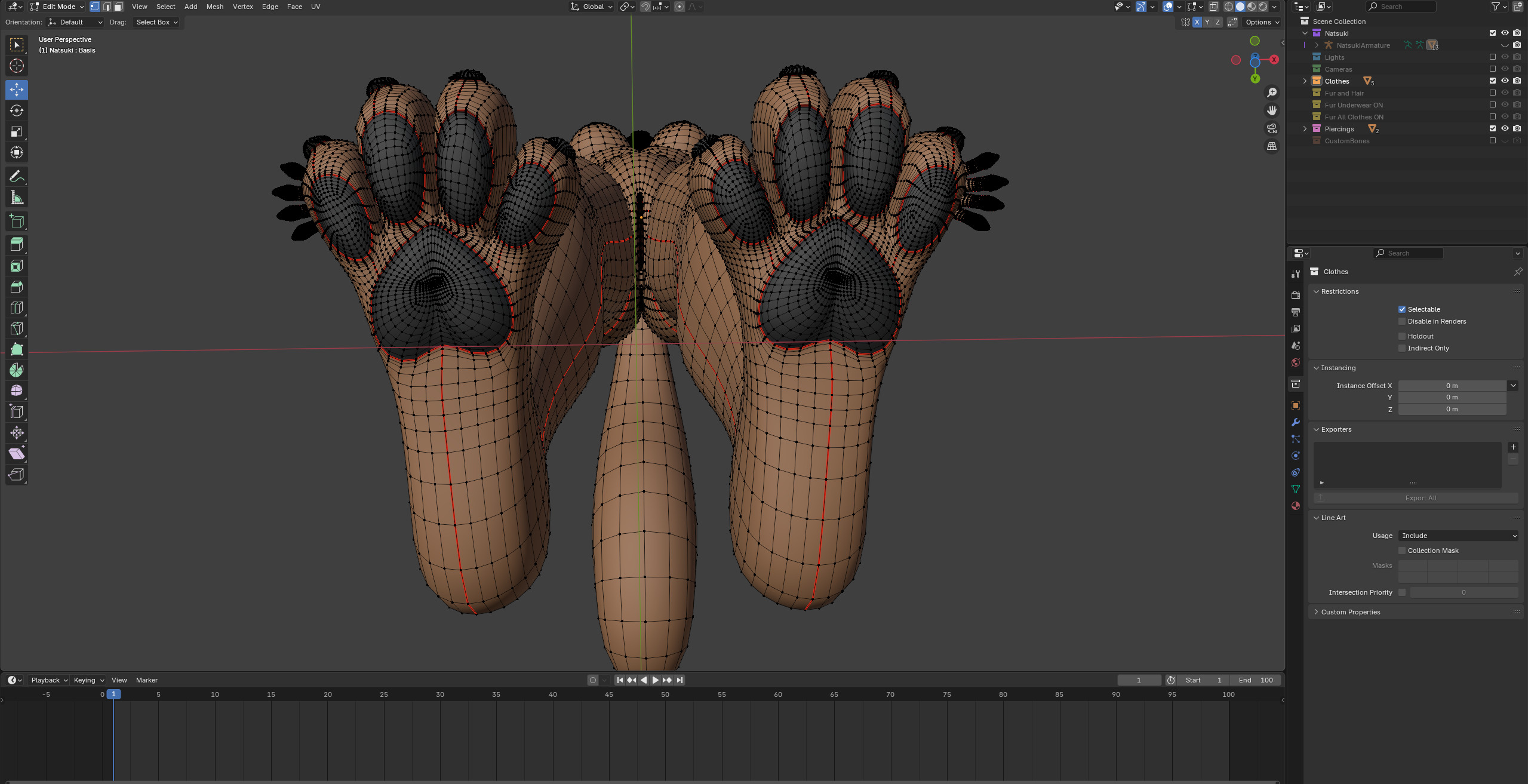 Natsuki Anthro Fox Low-poly 3D model_74