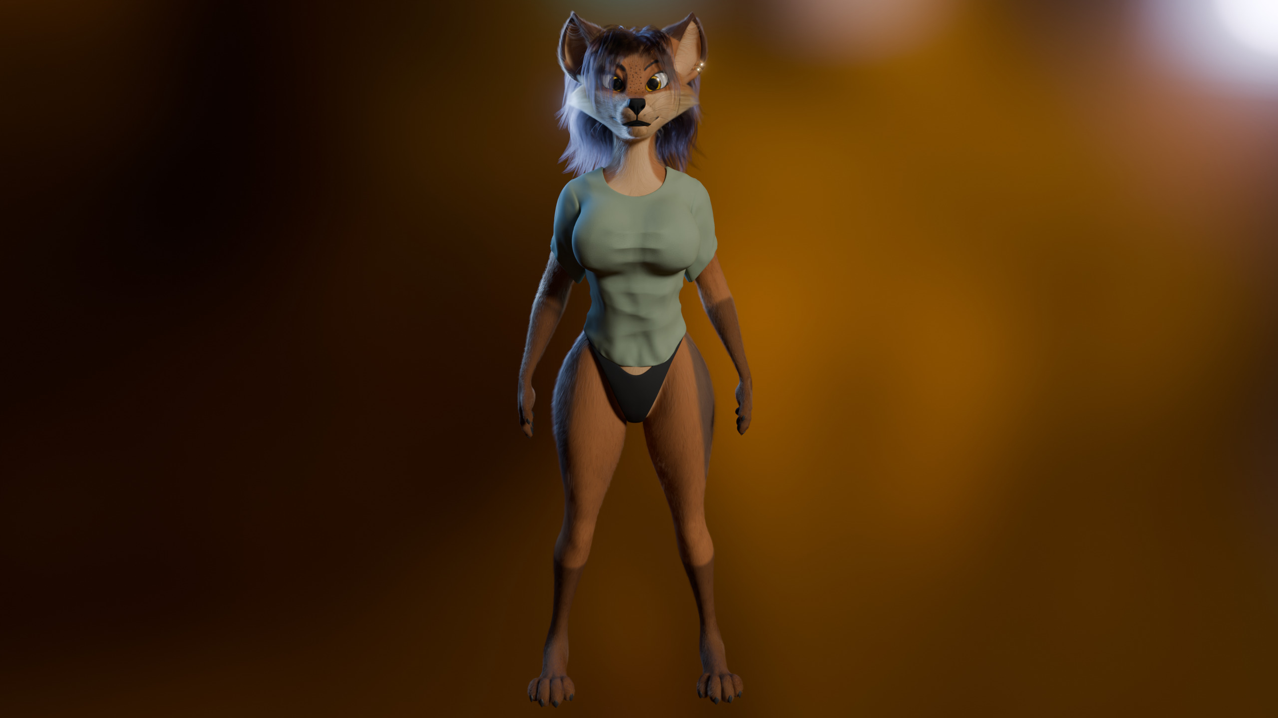 Natsuki Anthro Fox Low-poly 3D model_29