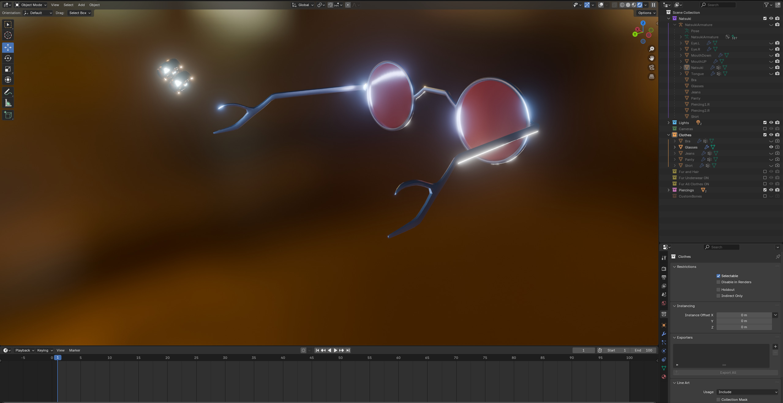 Natsuki Anthro Fox Low-poly 3D model_89