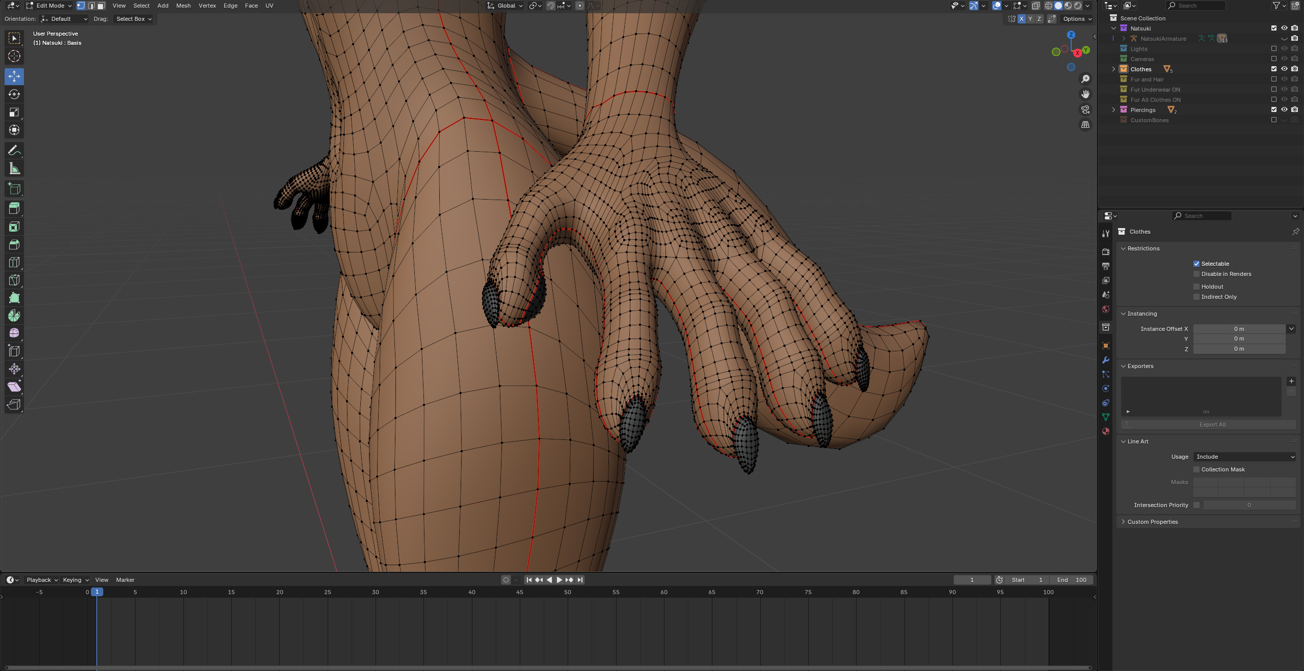 Natsuki Anthro Fox Low-poly 3D model_71