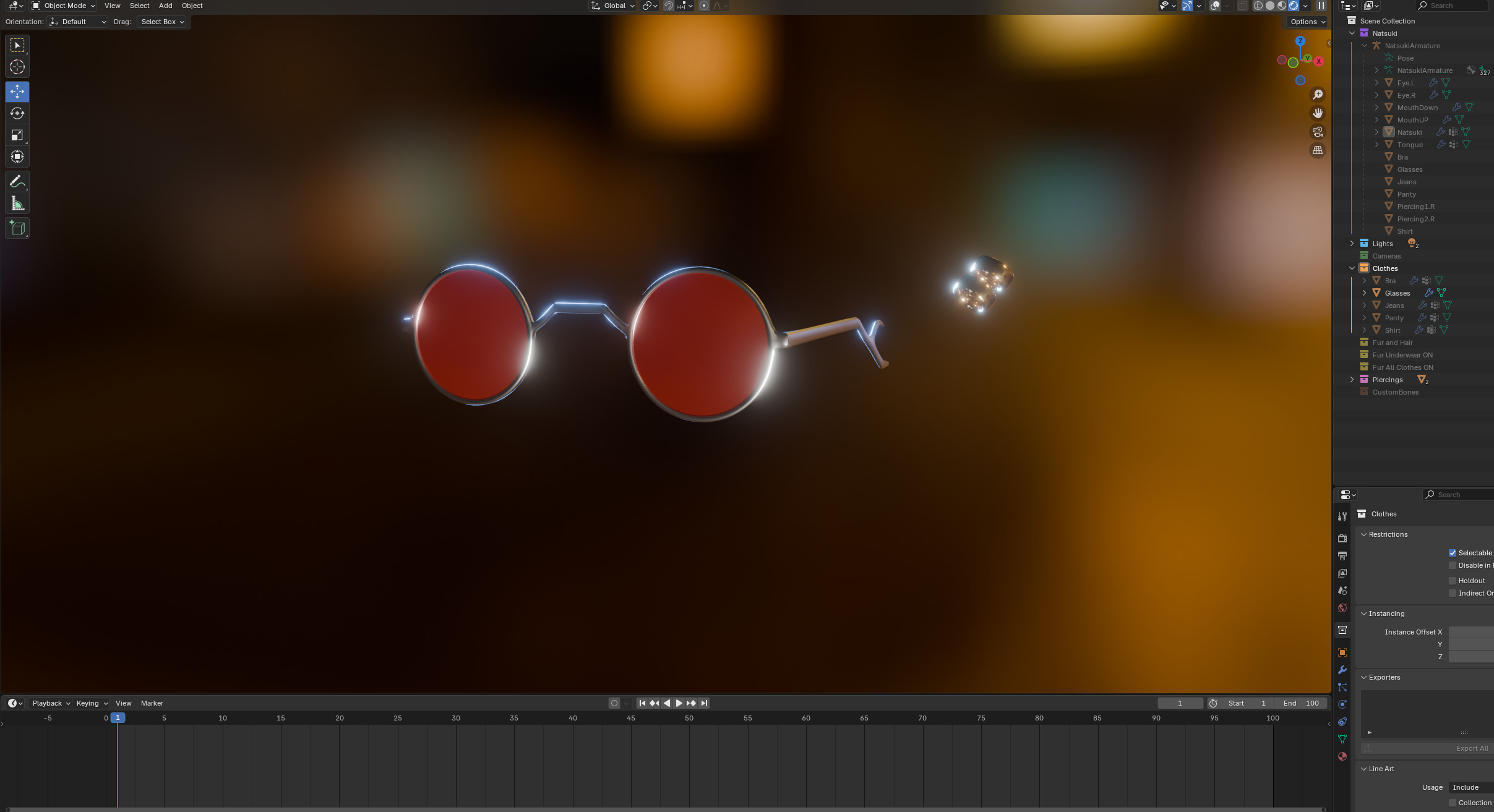 Natsuki Anthro Fox Low-poly 3D model_88