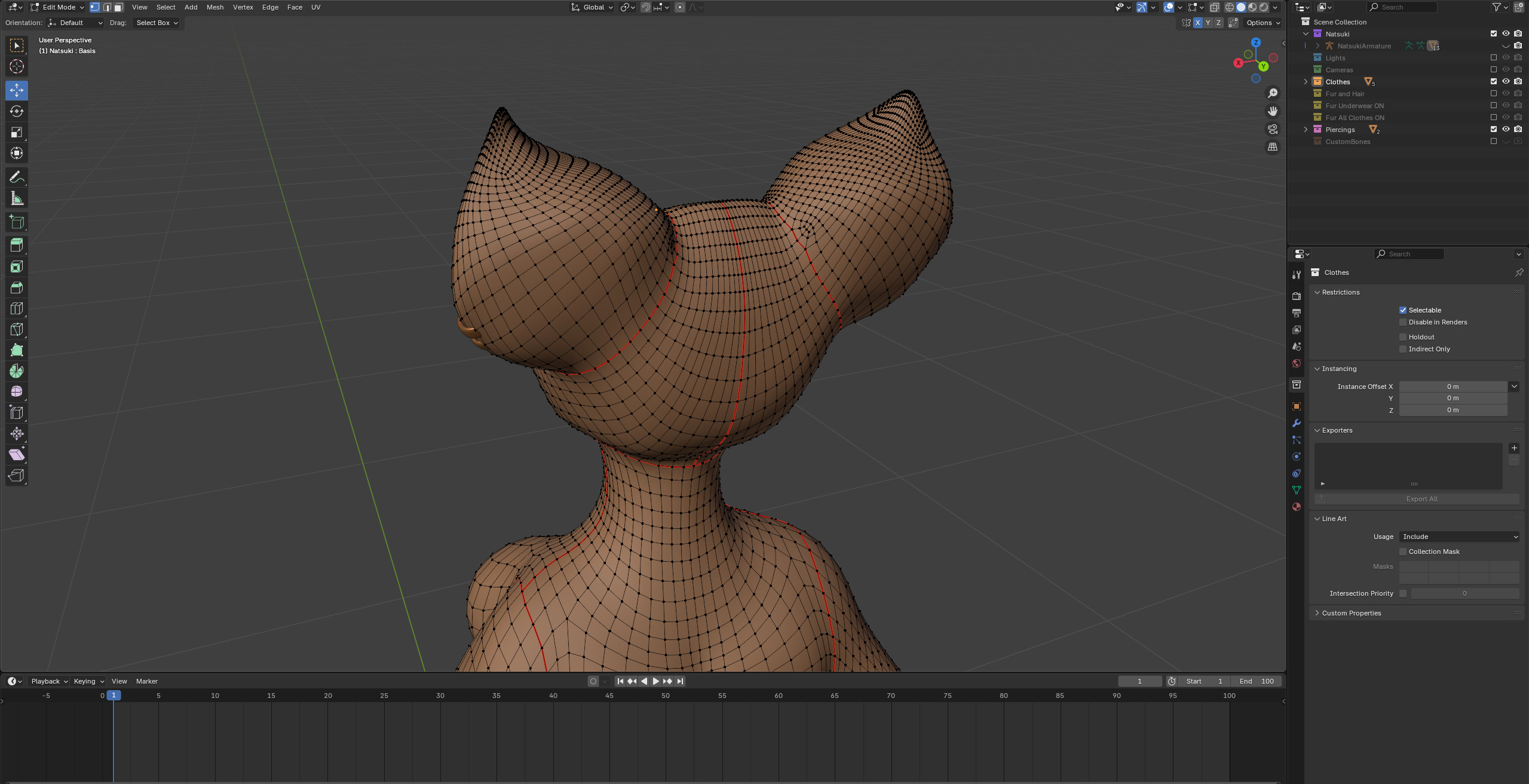 Natsuki Anthro Fox Low-poly 3D model_68
