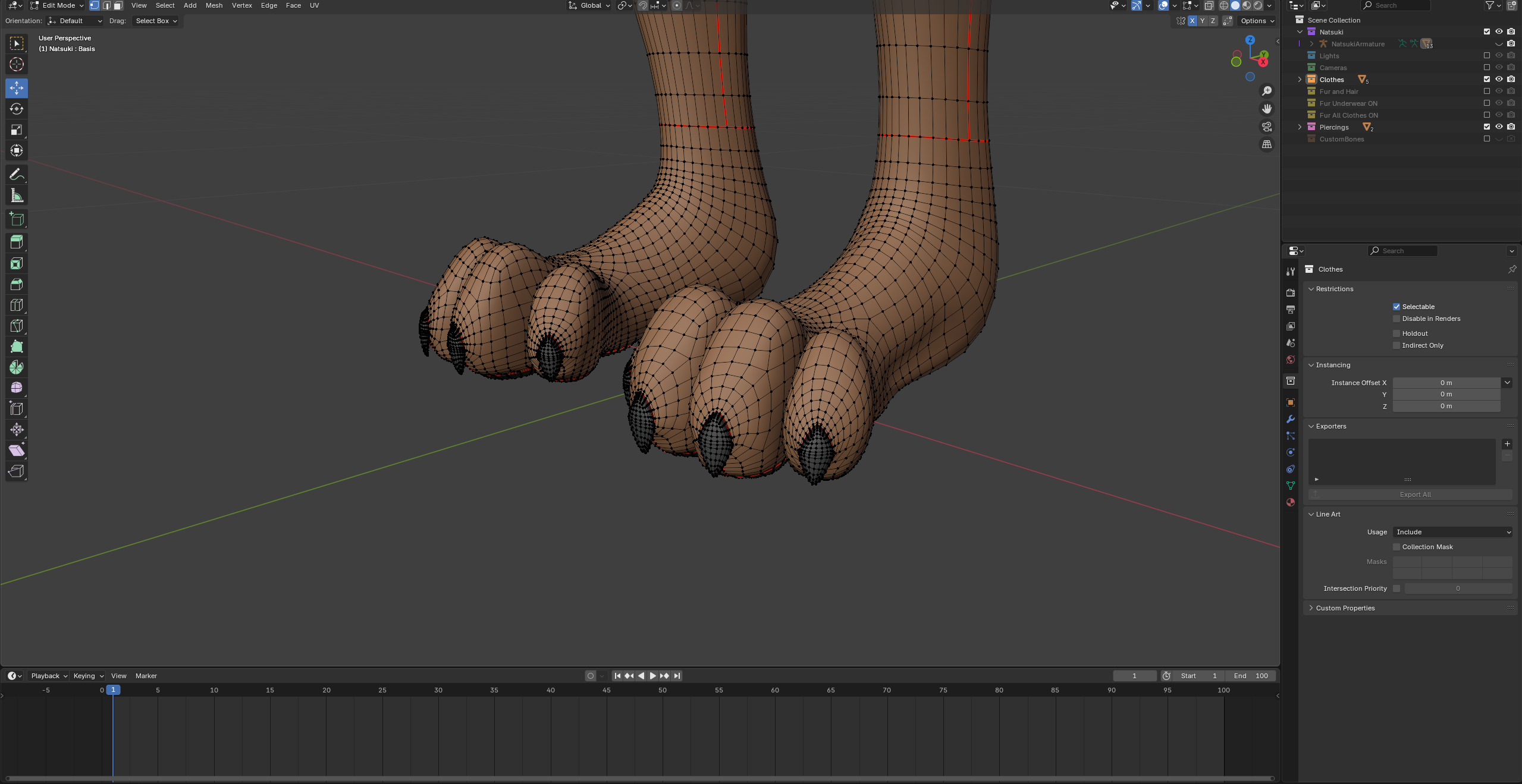 Natsuki Anthro Fox Low-poly 3D model_73