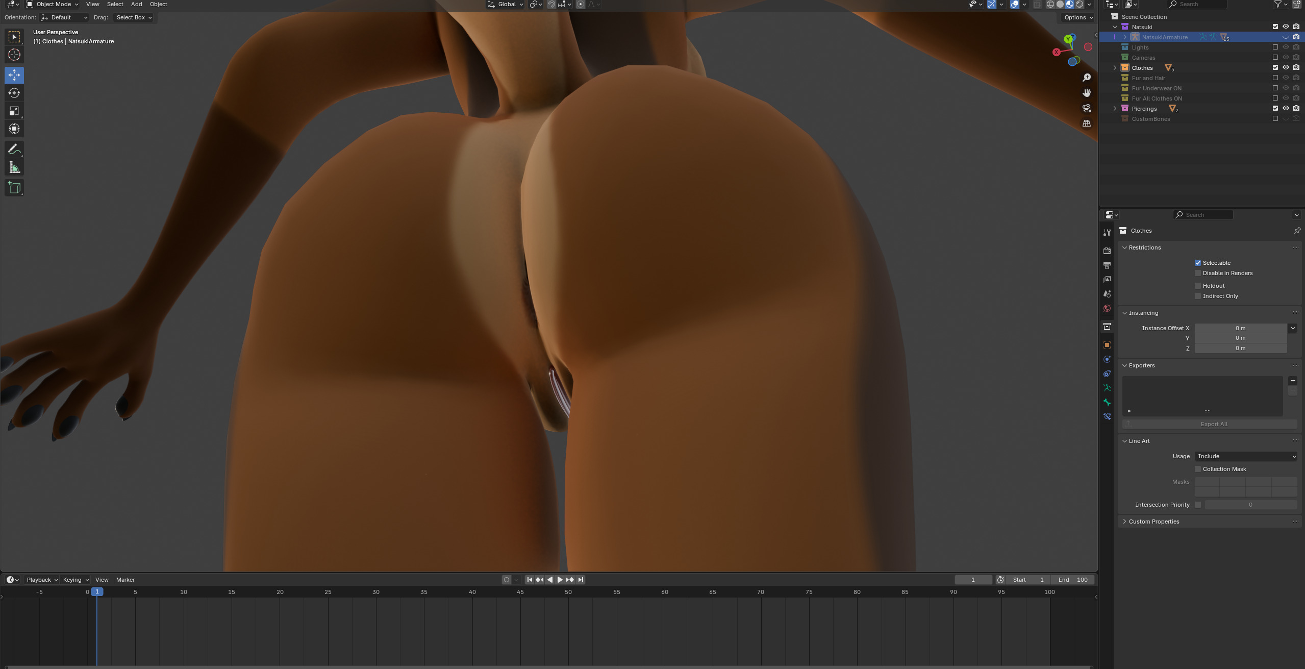 Natsuki Anthro Fox Low-poly 3D model_65