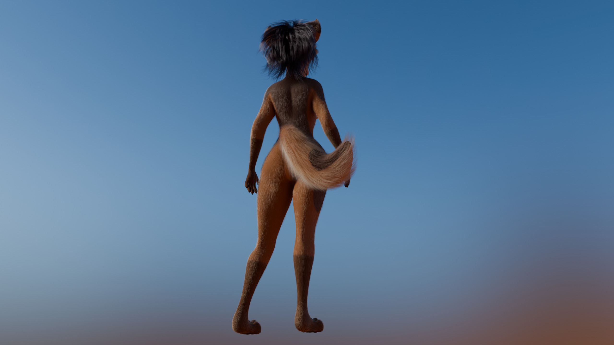 Natsuki Anthro Fox Low-poly 3D model_22