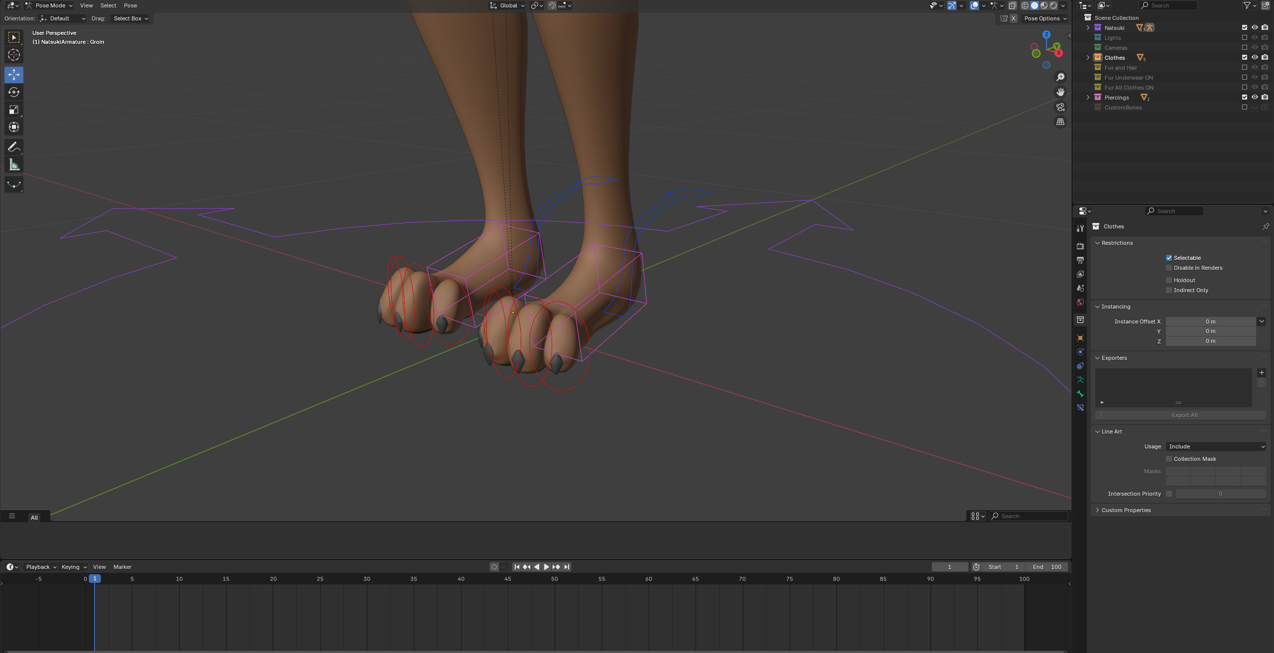 Natsuki Anthro Fox Low-poly 3D model_55