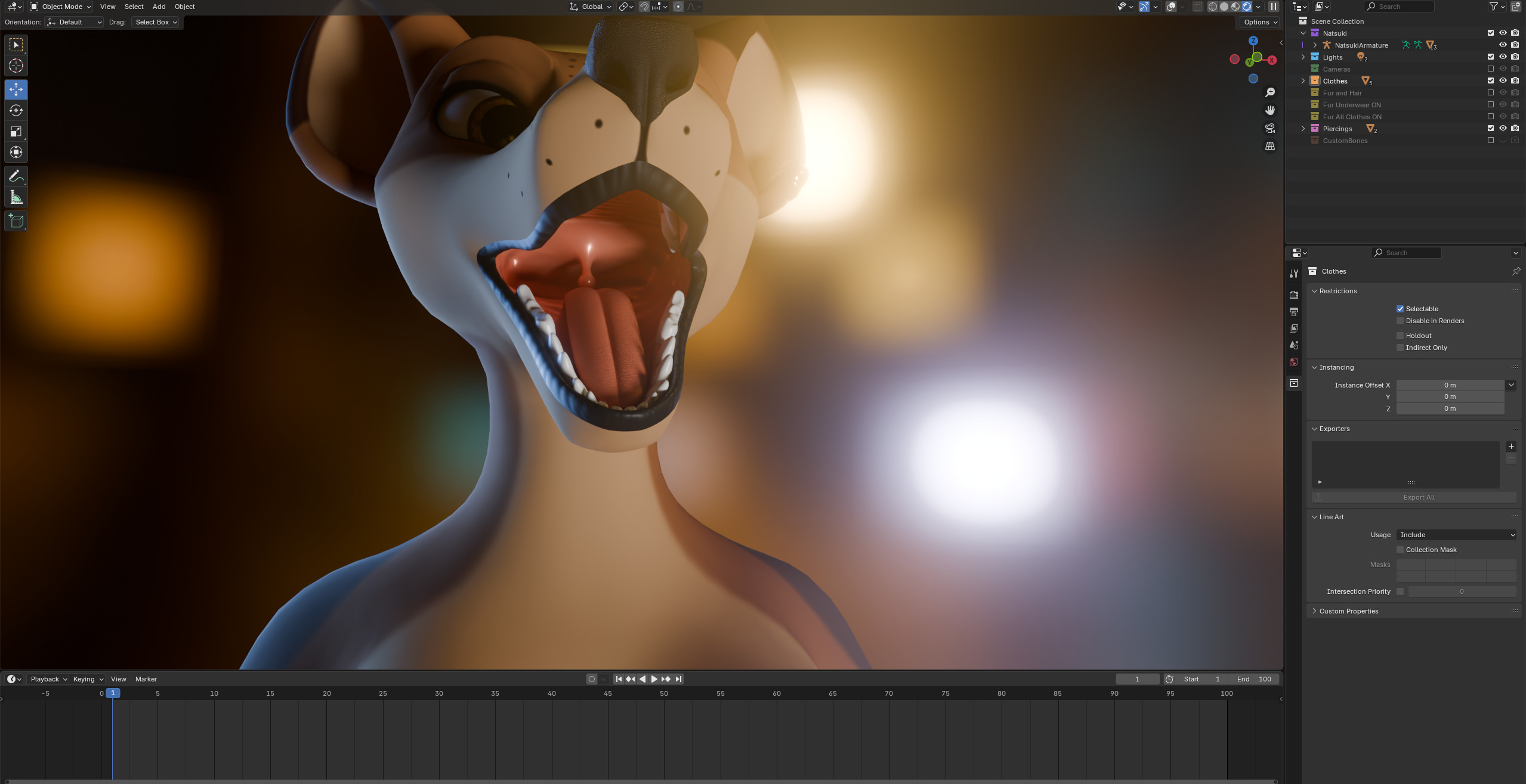 Natsuki Anthro Fox Low-poly 3D model_82