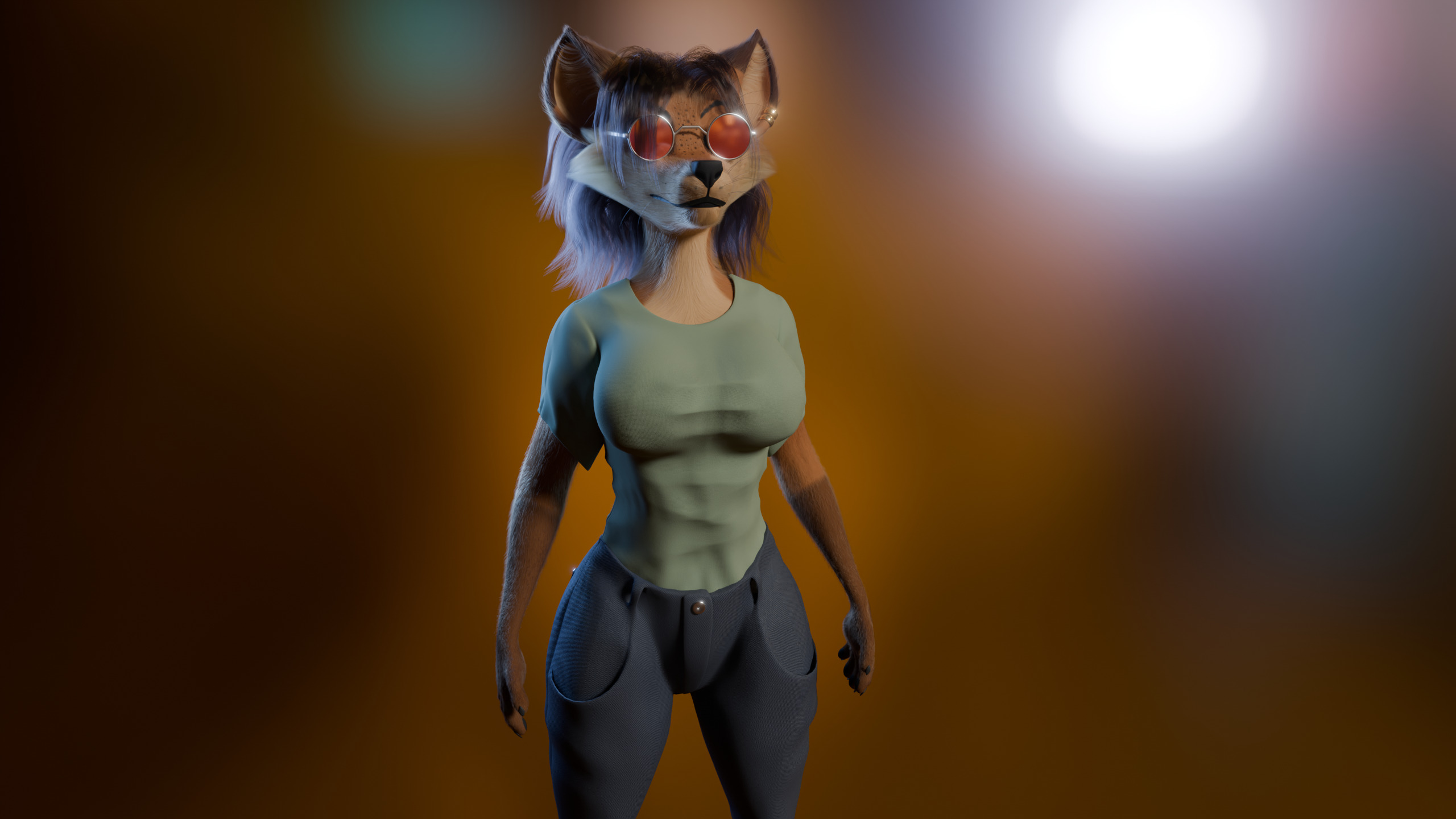 Natsuki Anthro Fox Low-poly 3D model_31