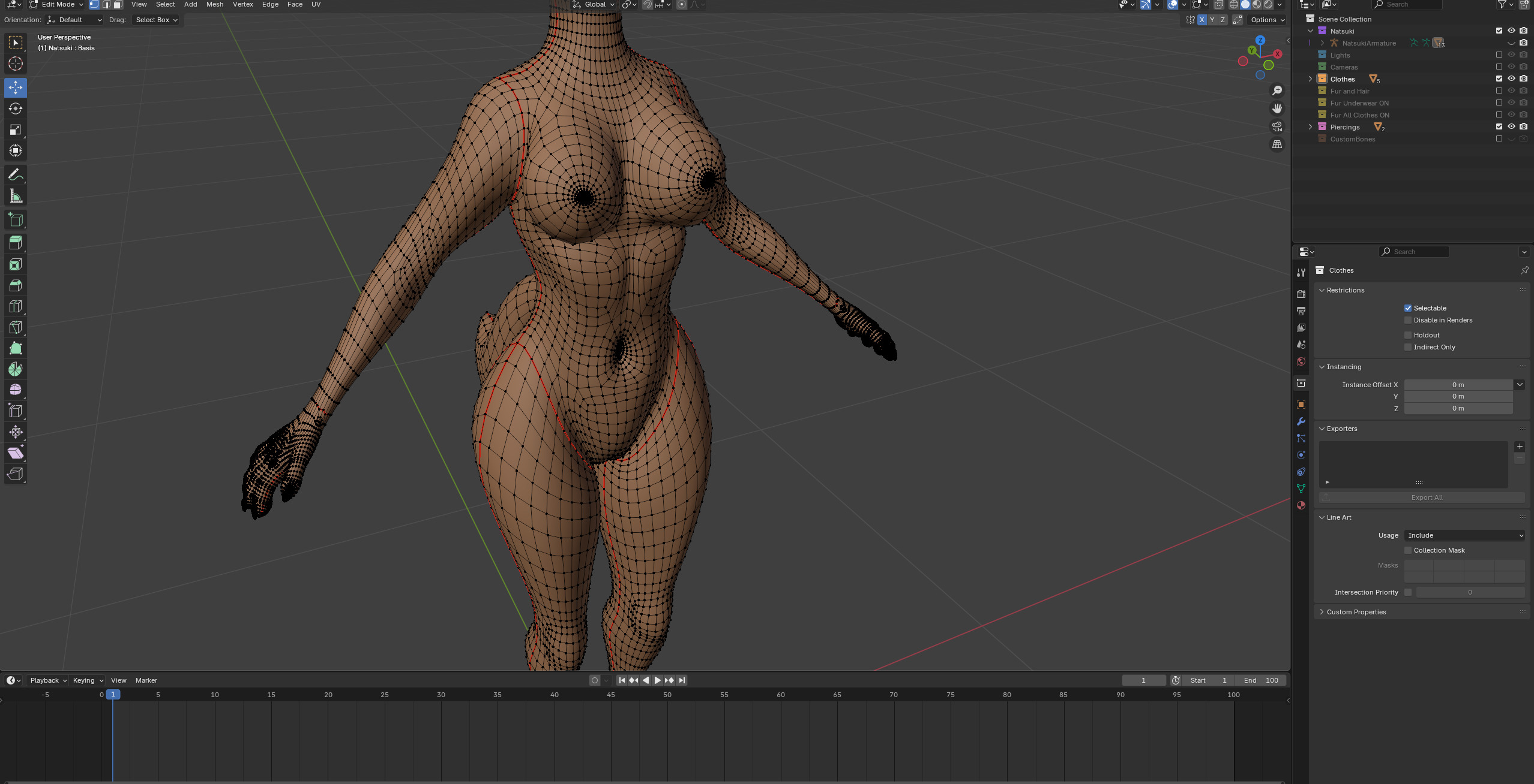 Natsuki Anthro Fox Low-poly 3D model_69