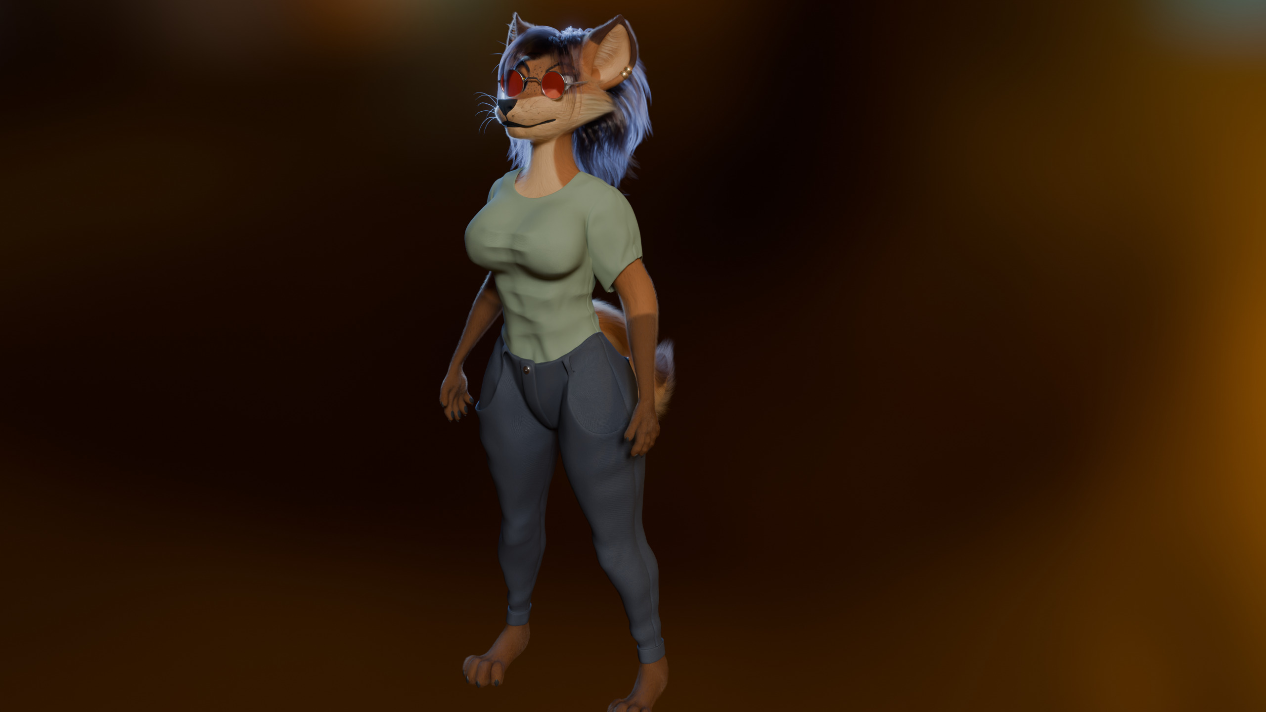 Natsuki Anthro Fox Low-poly 3D model_33