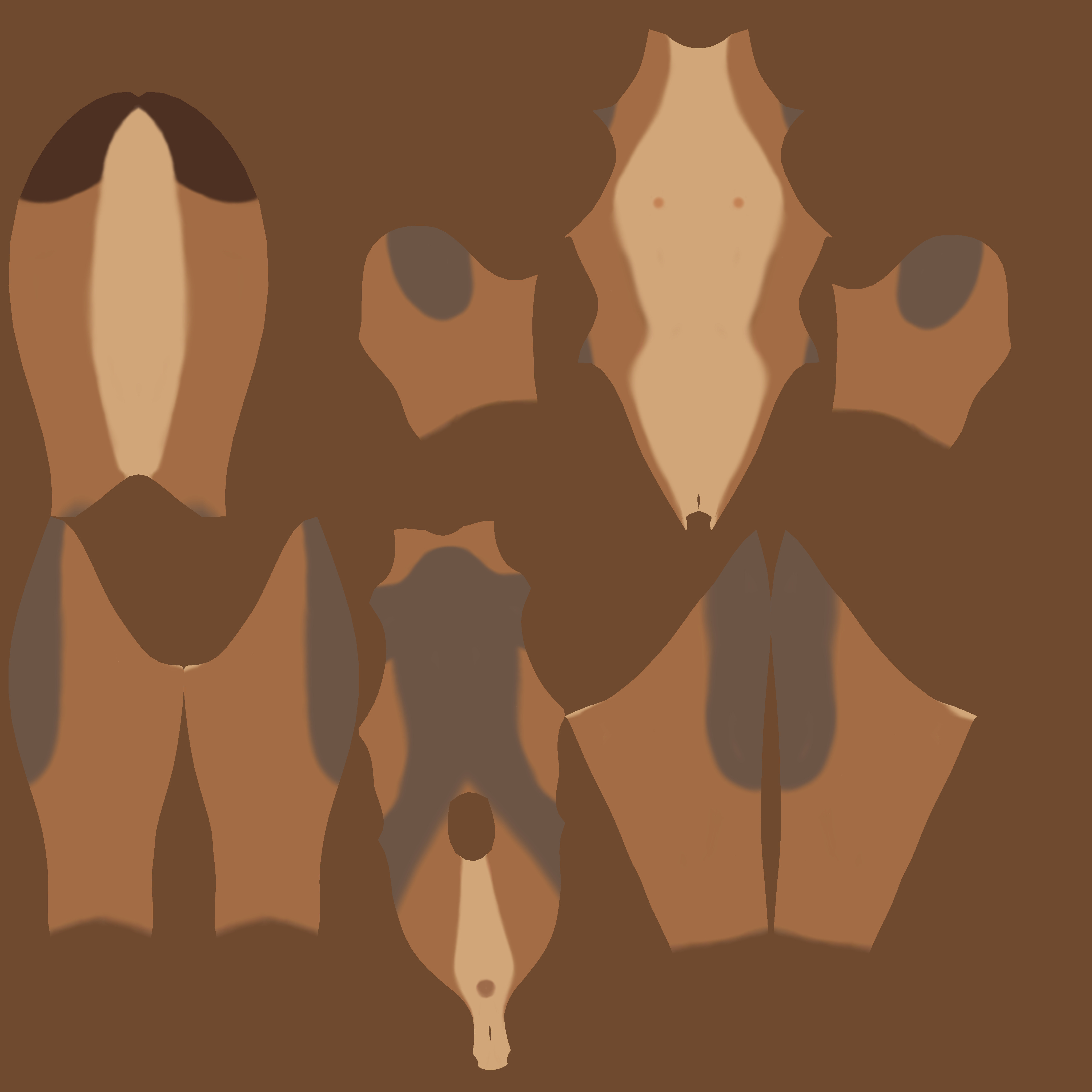 Natsuki Anthro Fox Low-poly 3D model_90