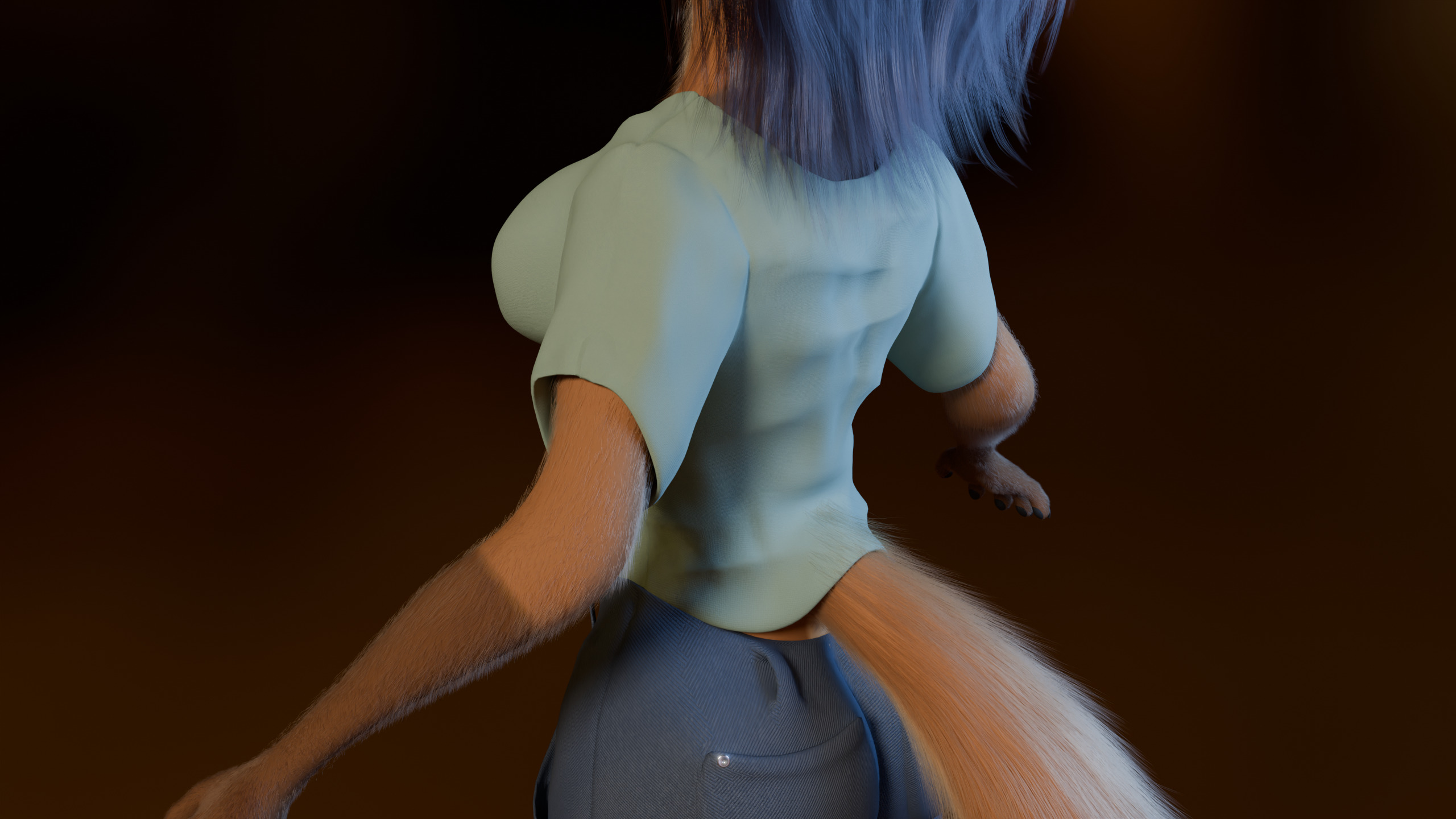 Natsuki Anthro Fox Low-poly 3D model_42