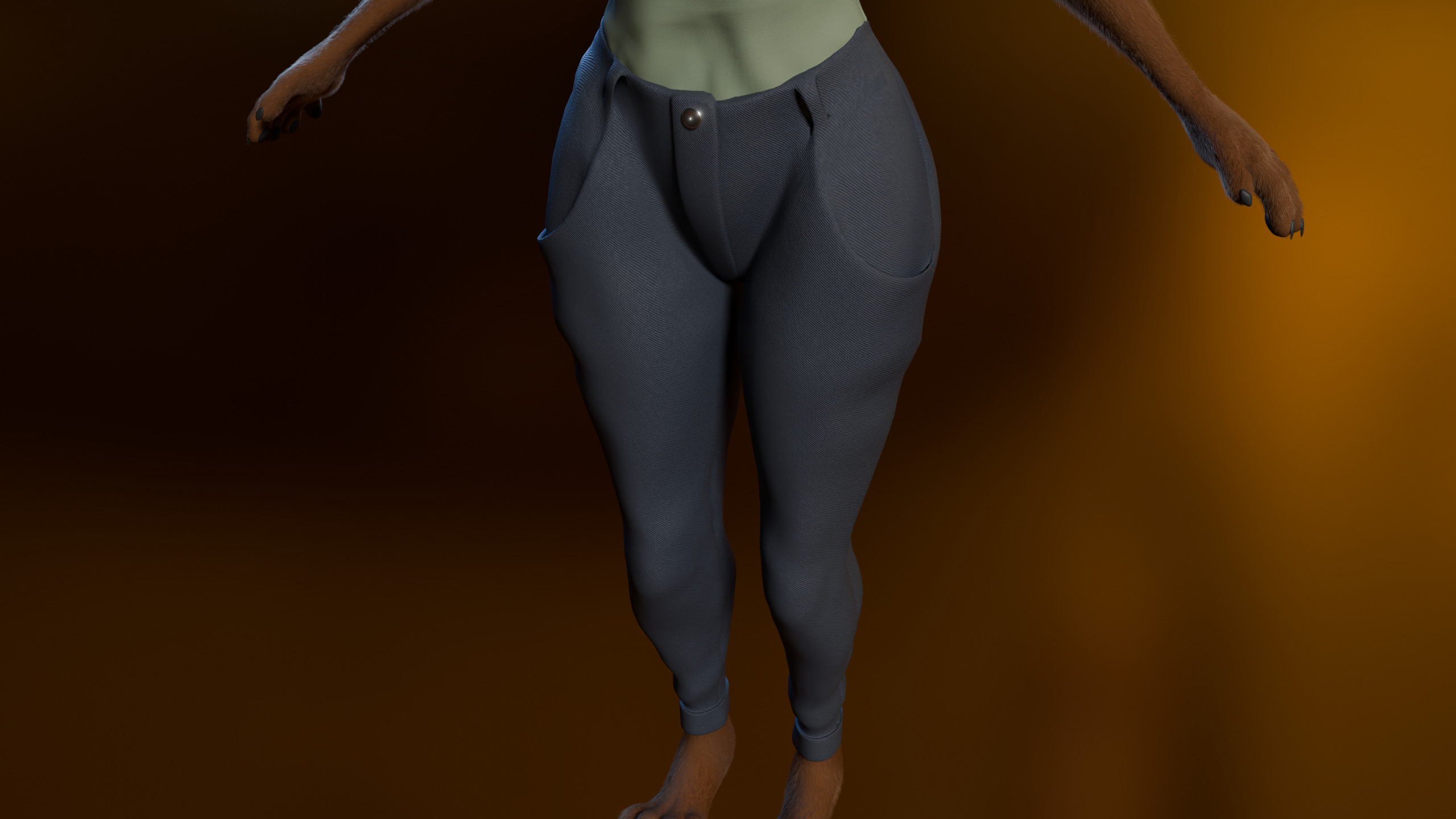 Natsuki Anthro Fox Low-poly 3D model_39