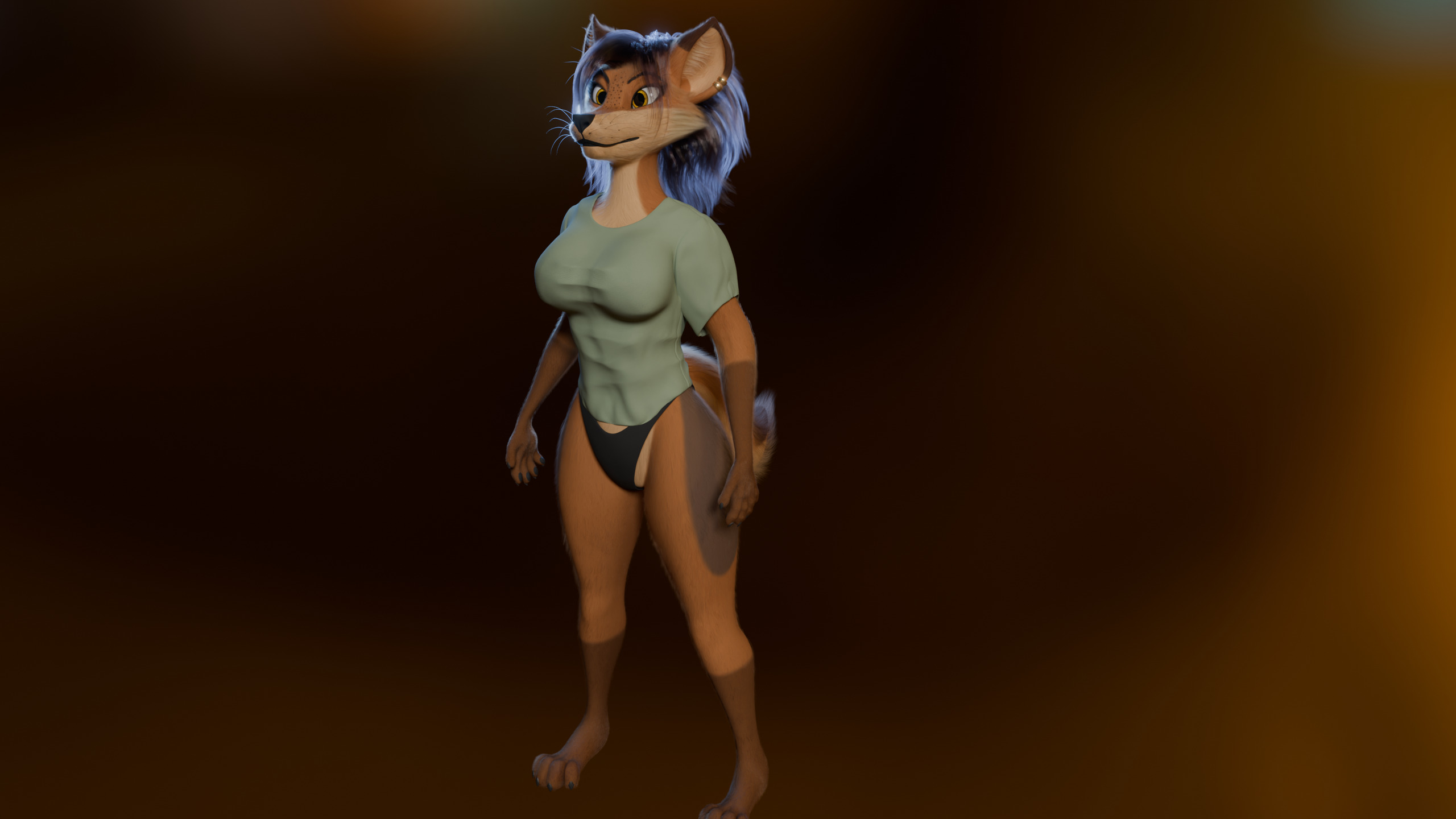 Natsuki Anthro Fox Low-poly 3D model_30