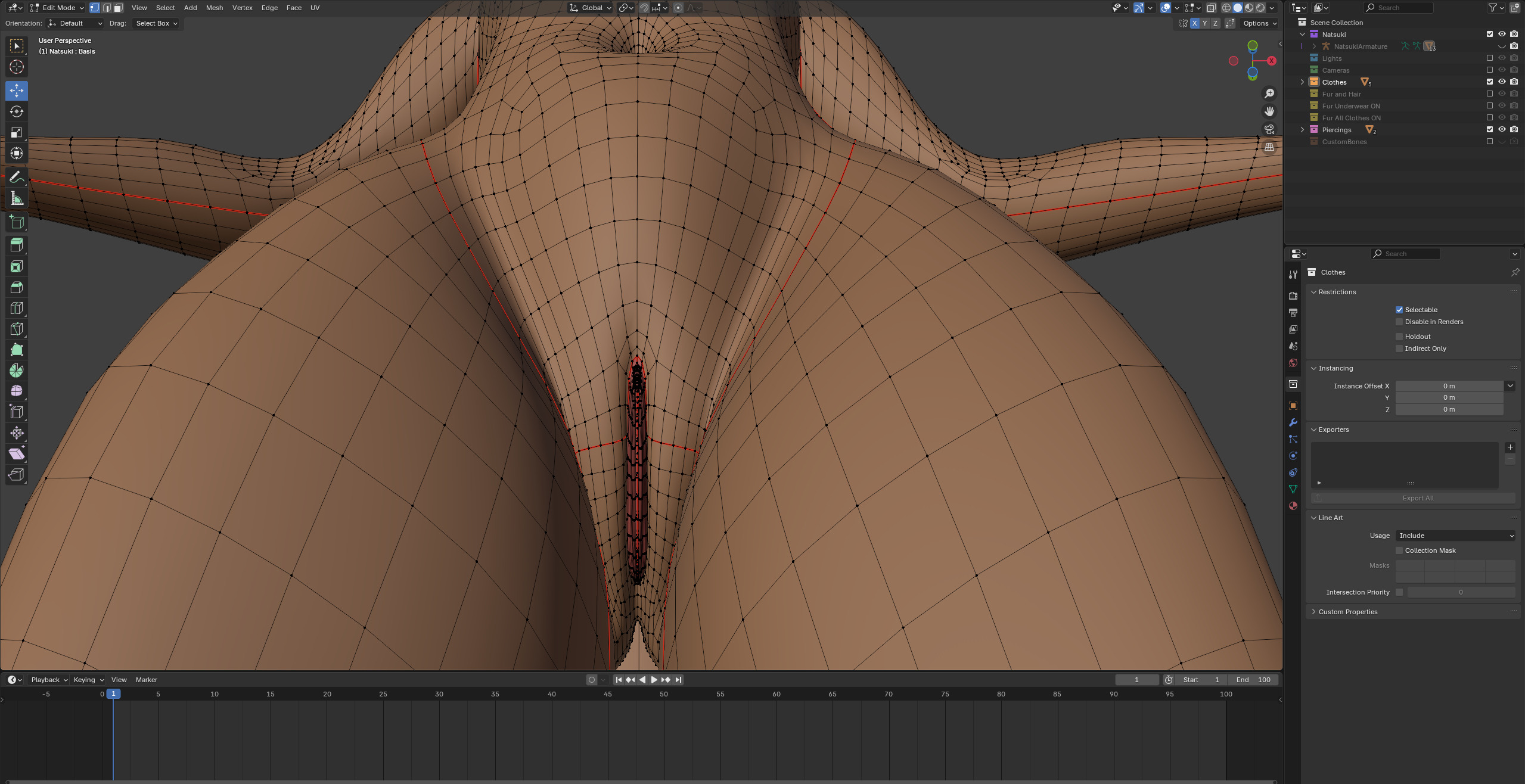 Natsuki Anthro Fox Low-poly 3D model_76