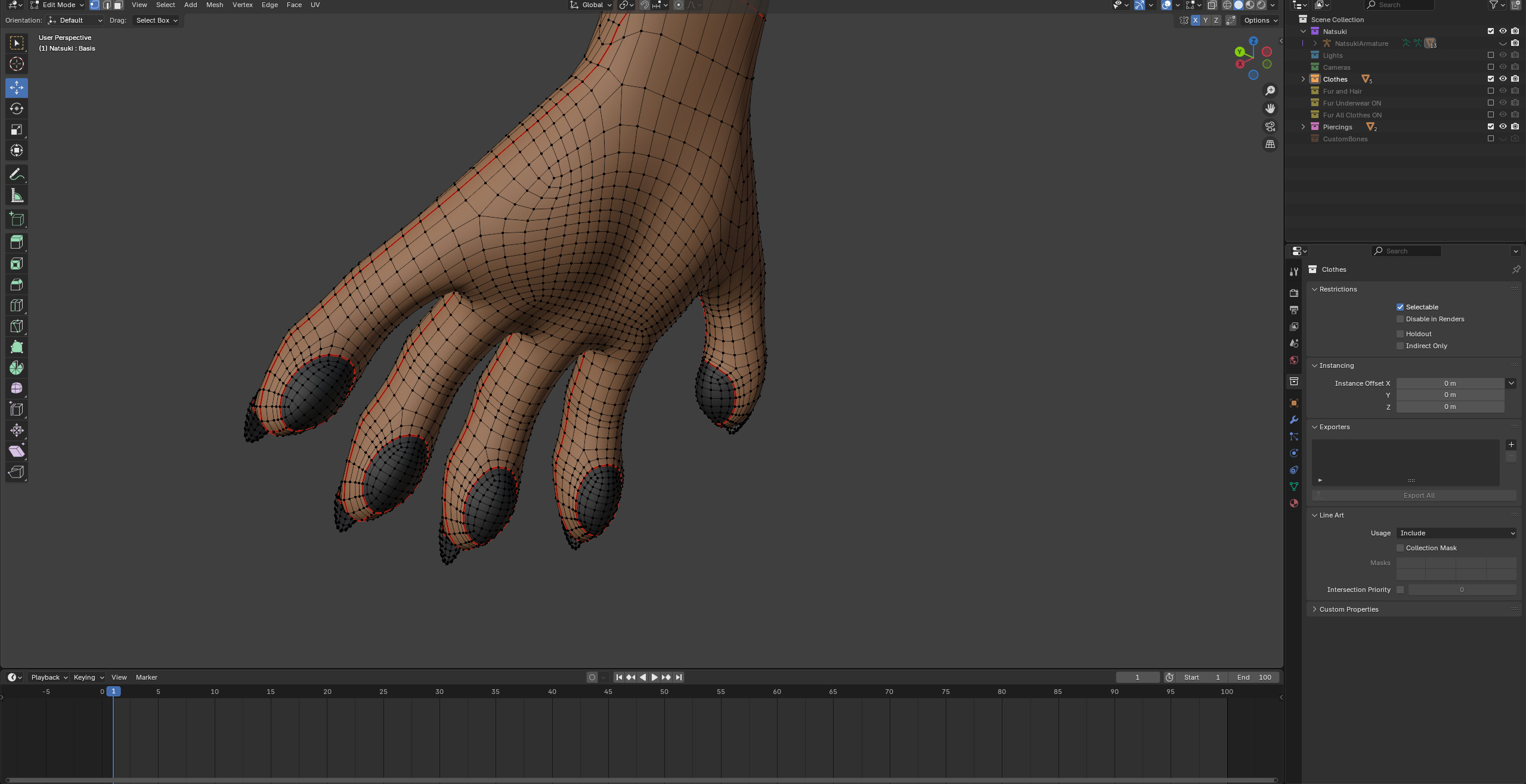 Natsuki Anthro Fox Low-poly 3D model_72